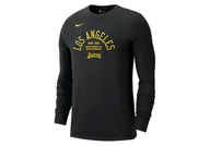 Koszulki męskie - Nike Nba Los Angeles Lakers Courtside Element Long-Sleeve Tee Black - miniaturka - grafika 1