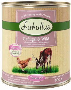 Lukullus Junior drób z dziczyzną bez zbóż) 6 x 800 g - Mokra karma dla psów - miniaturka - grafika 1