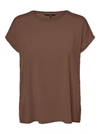 Koszulki i topy damskie - VERO MODA Damska koszulka Vmava Plain Ss Top Gajrs Noos, Cocoa Brown, L - miniaturka - grafika 1