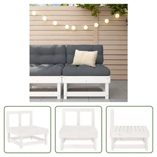 Sofa ogrodowa The Living Store z litej sosny w kolorze białym - Sofy ogrodowe - miniaturka - grafika 1