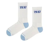 Skarpetki męskie - 21:37 - białe skarpetki z legendarnym napisem - miniaturka - grafika 1