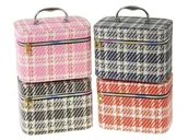 Kosmetyczki, organizery i kuferki - Adar Kuferek L z lusterkiem na zamek 23x17x15cm Mix - miniaturka - grafika 1