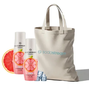 Zestaw Syrop SodaStream Różowy Grejpfrut 2x440 ml + Torba - Syropy i koncentraty owocowe - miniaturka - grafika 1