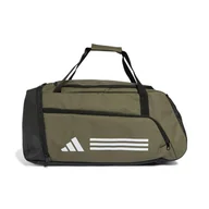 Torby sportowe - adidas Unisex's Essentials 3-Stripes torba sportowa, oliwkowa warstwa/biała, jeden rozmiar, Oliwkowy Strata/Biały, Rozmiar Uniwersalny - miniaturka - grafika 1