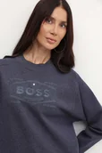 Bluzy damskie - BOSS bluza damska kolor granatowy z aplikacją 50518770 - miniaturka - grafika 1