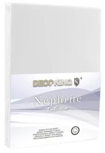 DecoKing DecoKing  Prześcieradło Jersey - Nephrite - Biały 220x200 cm - Prześcieradła - miniaturka - grafika 1
