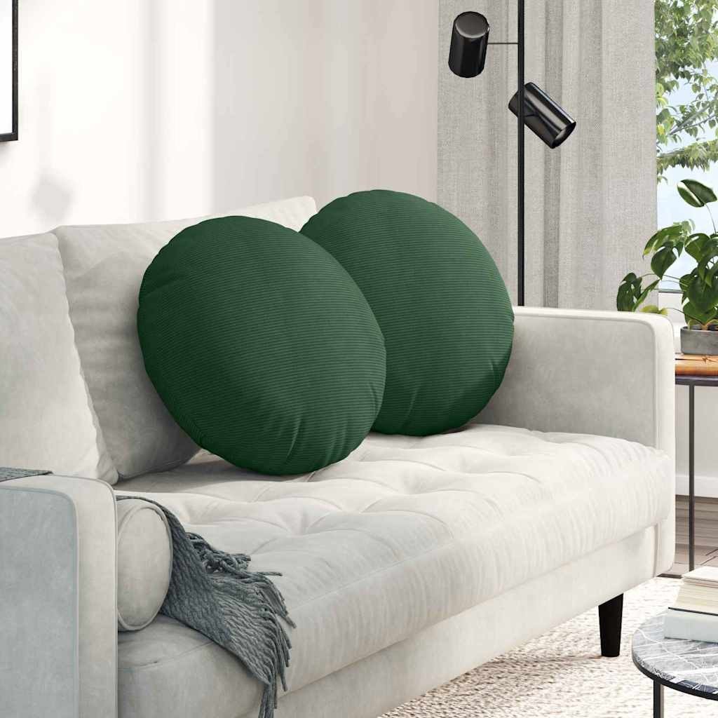 vidaXL Poduszki na siedziska 2 pcs Ciemna zieleń 50 cm 42014191