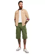 Spodenki damskie - Joe Browns Męskie szorty cargo z wieloma kieszeniami do łydki z paskiem na co dzień, zielone, talia 30, Khaki, 30W - miniaturka - grafika 1