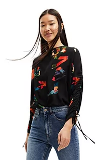 Bluzy damskie - Desigual Damska bluza z długim rękawem, czarny, XL - grafika 1