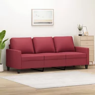Sofy i kanapy - vidaXL 3-osobowa sofa, winna czerwień, 180 cm, sztuczna skóra - miniaturka - grafika 1