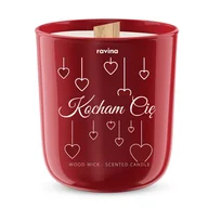 Świece - KOCHMA CIĘ sojowa perfumowana świeca zapachowa w szkle, drewniany knot Amor  / RAVINA.pl - miniaturka - grafika 1