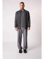Swetry męskie - Perfect Cashmere Kaszmirowy kardigan "Leo" w kolorze antracytowym - miniaturka - grafika 1