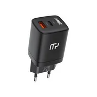Ładowarki do telefonów - Ładowarka sieciowa myPhone SwiftCharge Duo, USB-A/USB-C, 20W (ATCUSBCPD20WMYBK) Czarna - miniaturka - grafika 1