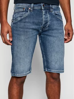 Spodenki męskie - Pepe Jeans Szorty jeansowe Track PM800487 Granatowy Regular Fit - grafika 1