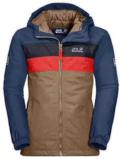 Płaszcze damskie - Jack Wolfskin Unisex dziecięca kurtka z czterema jeziorami dla dzieci puchowy płaszcz Brązowy orzechowy 152 1608591 - grafika 1