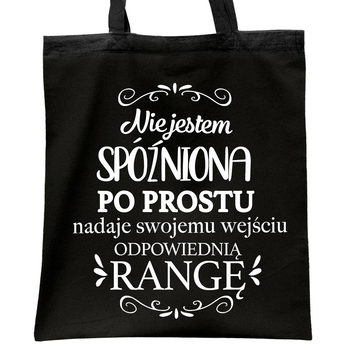 Torba bawełniana czarna na zakupy Dzień Kobiet Dla Kobiety Prezent