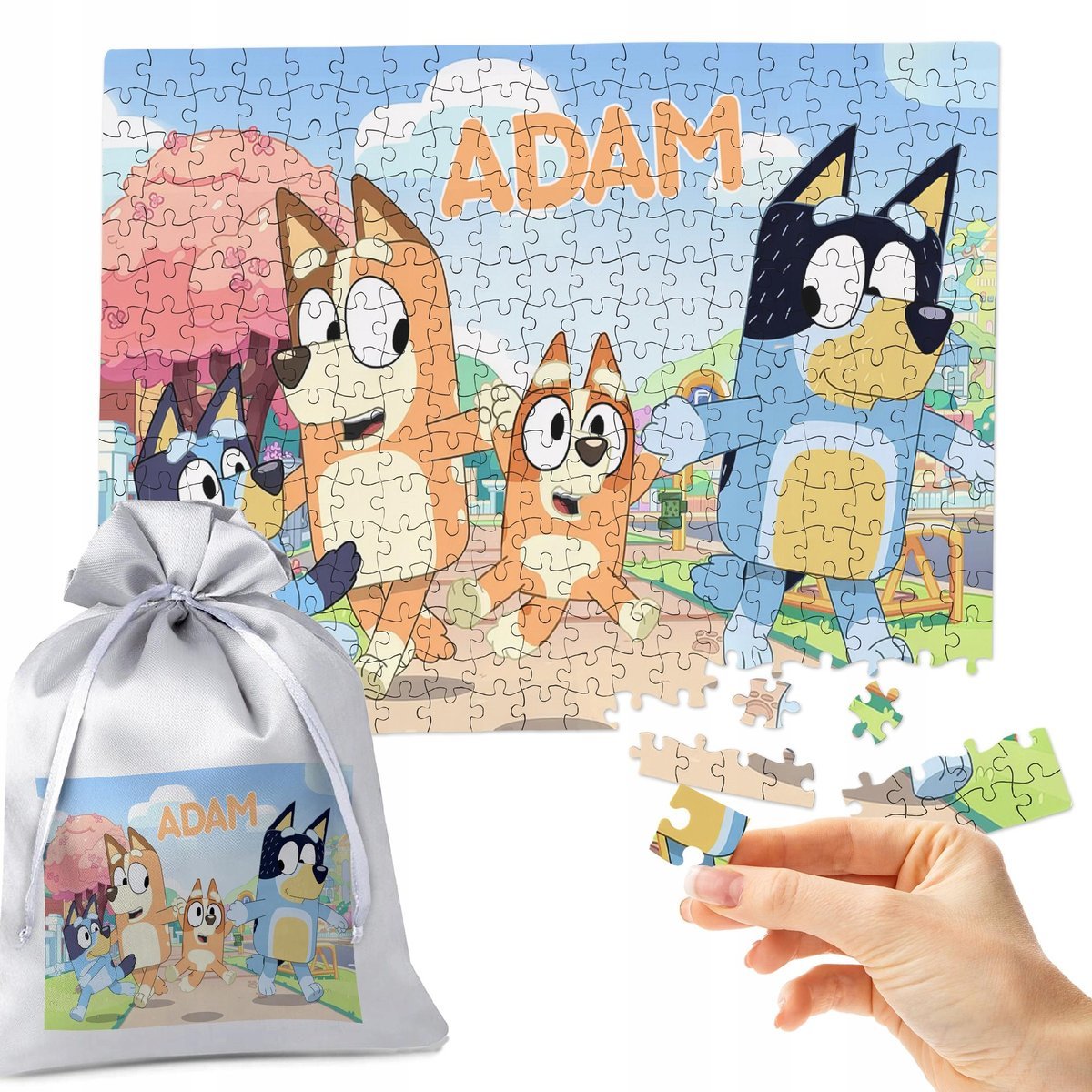 PUZZLE 300 el. BLUE BLUEY - IDEALNY PREZENT NA ŚWIĘTA CHOINKĘ TWOJE IMIĘ