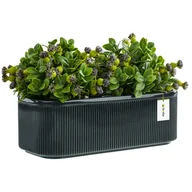 Donice - Doniczka osłonka ceramiczna Grafitowa 30 cm H10,5 cm Połysk Nowoczesna Stylowa - miniaturka - grafika 1