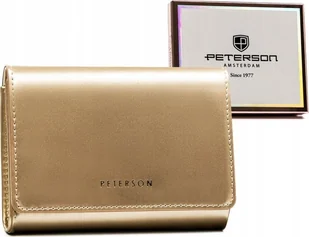 Peterson Portfel damski ze skóry ekologicznej na zatrzask i suwak - Peterson NoSize - Portfele - miniaturka - grafika 1