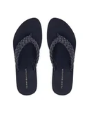 Klapki i japonki damskie - Tommy Hilfiger Japonki Th Wedge Cornrow Beach Sandal FW0FW09037 Granatowy - miniaturka - grafika 1