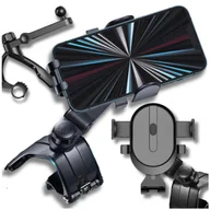 Uchwyty samochodowe do telefonów - Uchwyt obrotowy do samochodu na telefon czarny na klips - miniaturka - grafika 1