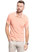 Koszulki męskie - MĘSKA KOSZULKA POLO WRANGLER SS OVERDYE POLO MELON ORANGE W7F4KQA04 112131803 - Wrangler - miniaturka - grafika 1