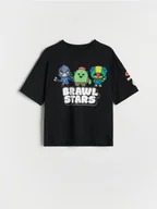 Koszulki dla chłopców - Reserved - T-shirt oversize Brawl Stars - czarny - miniaturka - grafika 1