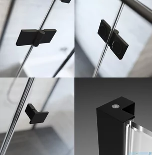 Radaway Essenza Black Dwj drzwi wnękowe 90cm lewe szkło przejrzyste 1385013-54-01L - Ścianki i drzwi prysznicowe - miniaturka - grafika 3