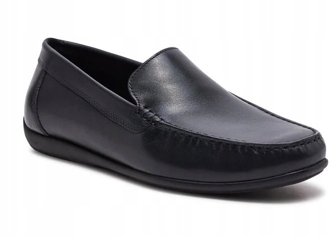 GEOX MOKASYNY SKÓRZANE CZARNE MĘSKIE 43 ŻNE