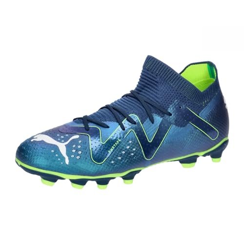 PUMA Future FG/AG JR Unisex dziecięce buty piłkarskie, Persian Blue WhitePro Green, 29 EU, Wielobarwna, 29 EU