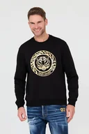 Bluzy męskie - JUST CAVALLI Czarna bluza T-round Gold - Just Cavalli - miniaturka - grafika 1