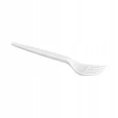 Naczynia i sztućce jednorazowe - Widelce plastikowe białe 100 sztuk - miniaturka - grafika 1