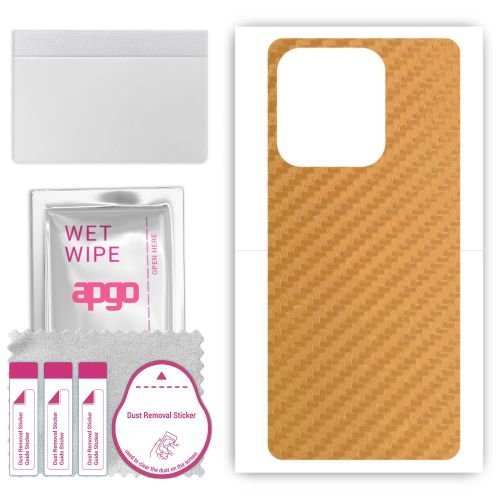 folia naklejka skórka strukturalna na TYŁ do Umidigi A15 Pro 5G - Carbon Złoty - apgo SKINS