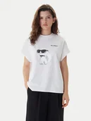 Koszulki i topy damskie - KARL LAGERFELD T-Shirt A2W17115 Biały Loose Fit - miniaturka - grafika 1