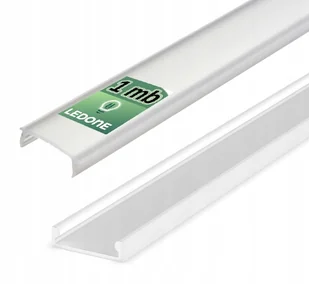 1mb Profil aluminiowy płytki slim nawierzchniowy Płaski biały Klosz - Akcesoria do oświetlenia - miniaturka - grafika 1