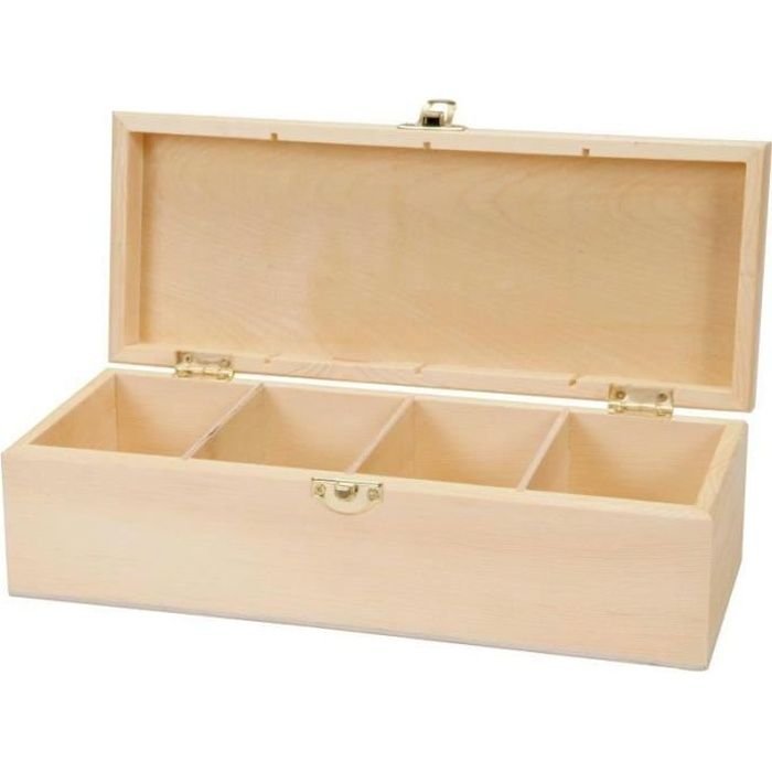 Pojemnik na herbatę 4 przegrody w poziomie