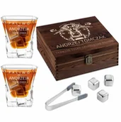 Pozostałe akcesoria barmańskie - Kamienie kostki do whisky ze szklankami zestaw z grawerem dla - miniaturka - grafika 1