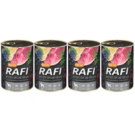 Mokra karma dla psów - 4x RAFI Z SZYNKĄ I ŻOŁĄDKAMI WOŁOWYMI, BORÓWKĄ I ŻURAWINĄ -KARMA DLA PSA 400G - miniaturka - grafika 1
