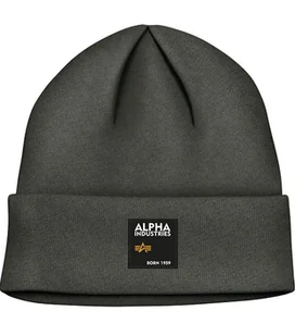 Czapka zimowa ALPHA INDUSTRIES LABEL army green 118934 369 - Czapki damskie - miniaturka - grafika 1