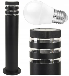 Lampa Ogrodowa stojąca słupek + żarówka E27 LED - Lampy ogrodowe - miniaturka - grafika 1