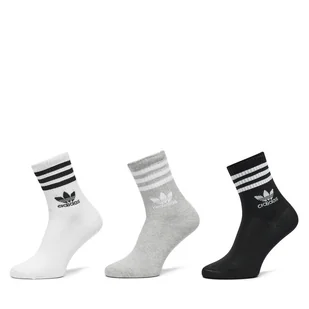 Zestaw 3 par wysokich skarpet unisex adidas Mid Cut Crew IL5023 Kolorowy - Skarpetki męskie - miniaturka - grafika 1