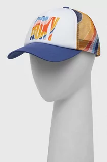 Czapki damskie - Roxy czapka z daszkiem kolor biały wzorzysta - grafika 1