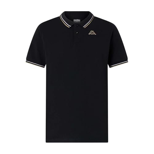 Kappa Męska koszulka polo Ezio 2, czarna, rozmiar 2XL