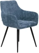 Krzesła - Krzesło tapicerowane SATORI POP granatowe HOMLA - miniaturka - grafika 1