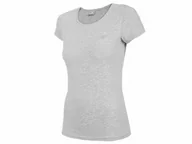 Koszulki i topy damskie - Koszulka damska 4F chłodny jasny szary melanż - miniaturka - grafika 1