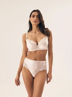 Majtki z wysokim stanem Brillant Esotiq kremowy S - Majtki damskie - miniaturka - grafika 1