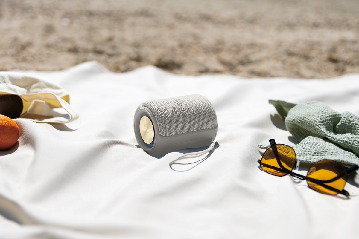 Mały głośnik przenośny Bluetooth, Fashion FTV-0116 Matte Cream-Gold