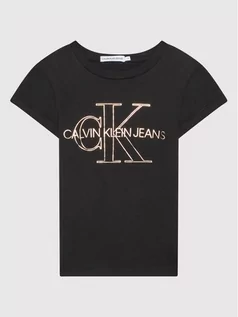 Koszulki dla chłopców - Calvin Klein Jeans T-Shirt Monogram Outline IG0IG01159 Czarny Slim Fit - grafika 1