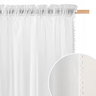 Firana do salonu 400x250 na taśmie pompony Ms - Firany - miniaturka - grafika 1
