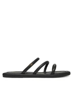 Klapki i japonki damskie - Tommy Hilfiger Klapki Strappy Leather Mule FW0FW08939 Czarny - miniaturka - grafika 1